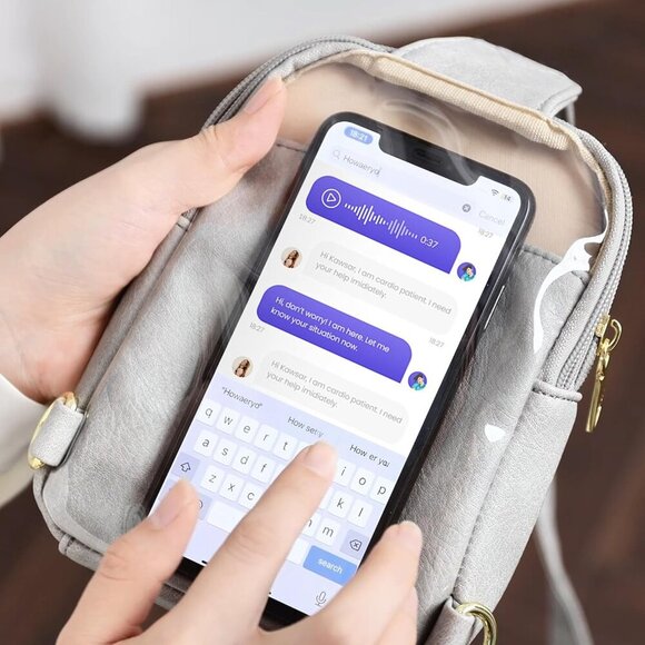 Luxury Sling Bag in Vegan Leather with RFID and Clear Window - Travel Essential - Picture 2 of 8